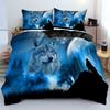 Quilt Cover Bedding 3D Printing Three-Piece Home Textiles Jungle Wolf King Nordic Style