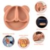 1pc 20x20x3cm Cute Bear Baby Food Supplement Tableware - Food Grade Silicone Suction Cup Dinner Plate Fall-proof Food Bowl