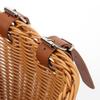 Removable Imitation Rattan Bicycle Basket with Leather Straps Bicycle Storage Pannier Bell Waterproofing Cycling Accessories