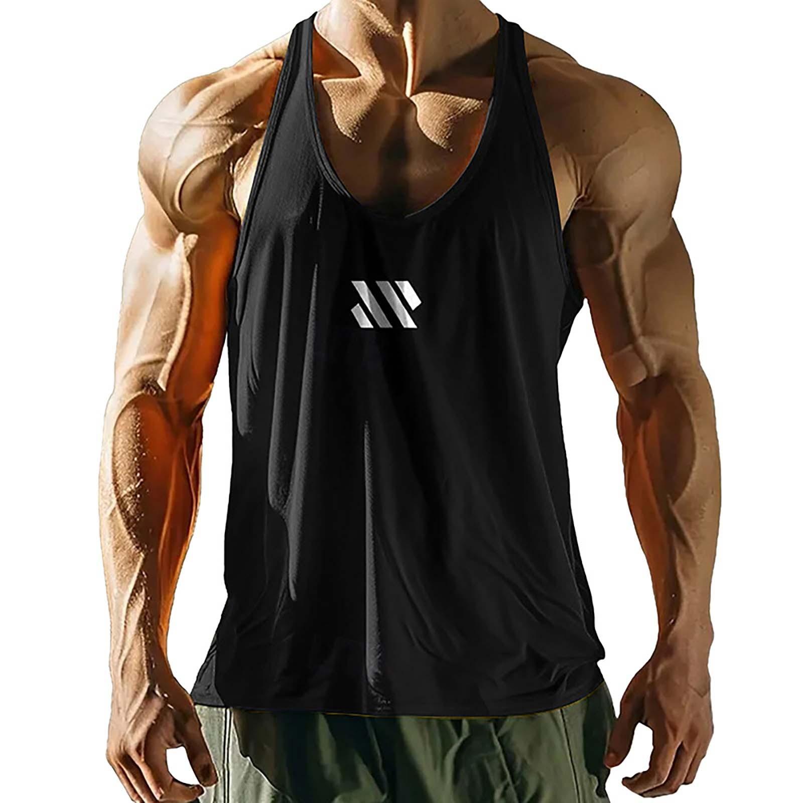 

Мужской жилет без рукавов с принтом, свободный узкий жилет, спортивный топ для фитнеса XXXL чёрный