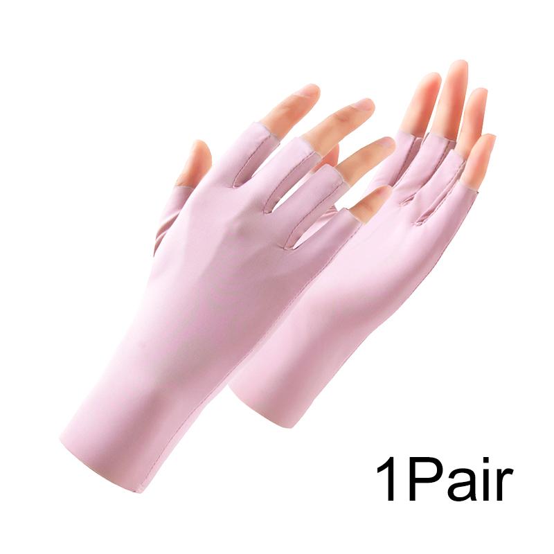1Pair Solid Color Sports Style Finger Splitting Outdoor Cycling Viscose Filament Fashionable Commuting Half Finger Gloves