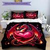 3pcs Dragon Embracing a Heart Print Cover Set Ultra Soft, Breathable, and Comfortable Bedding with Stylish Design for Bedroom and Guest Room Deco