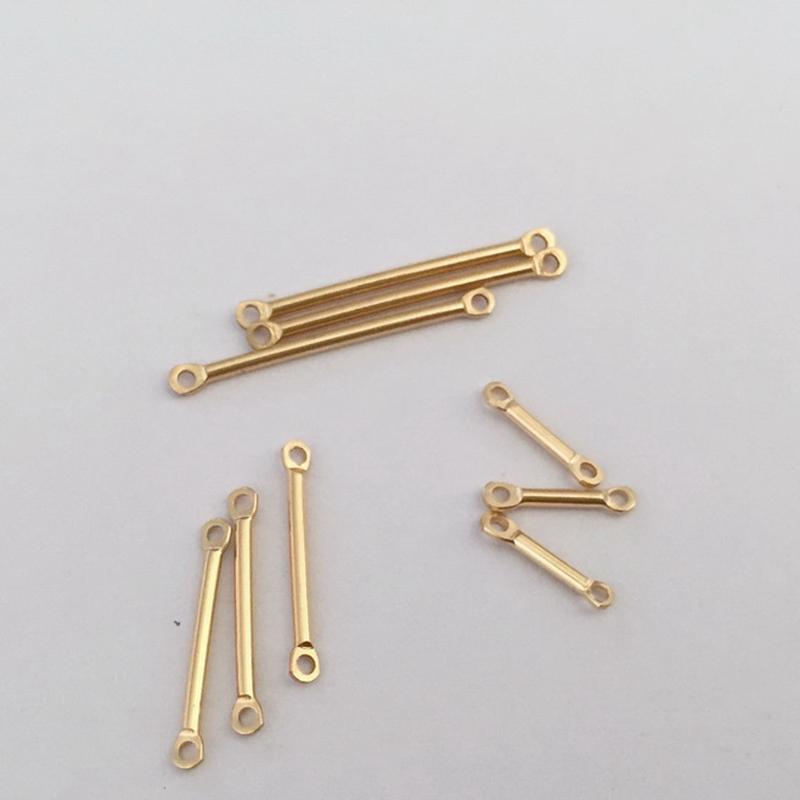 14K Filled Gold Double Hole Connection Rod Gold Injection Stick DIY Earring Bracelet Necklace Connection Accessories 14K Gold Filled&1mm*8.4mm hole0.8mm
