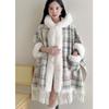 Mit Fleece gefütterter verdickter Schal Großer Pelzkragen Umhang Umhang Oberbekleidung Damen Herbst und Winter Neuankunft stilvolle Kapuzenoberbekleidung