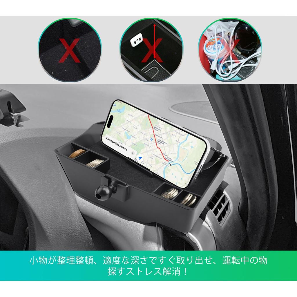 GAFAT Dashboard Storage Tray for the New Toyota 90 Divider Storage Accessory 3D Tray with Smartphone Stand and Ball Custom Part for Noah 90 No Drop