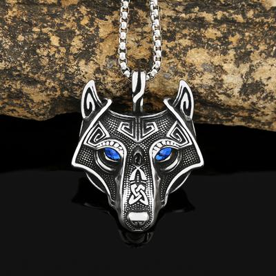 Explosive New Product Retro Temperament Wolf Head Titanium Steel Pendant Necklace