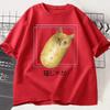 Stupid Potato Cat T-shirt Japanese Cat Humor T-shirt Womens Casual Y2K Graphic T-shirt