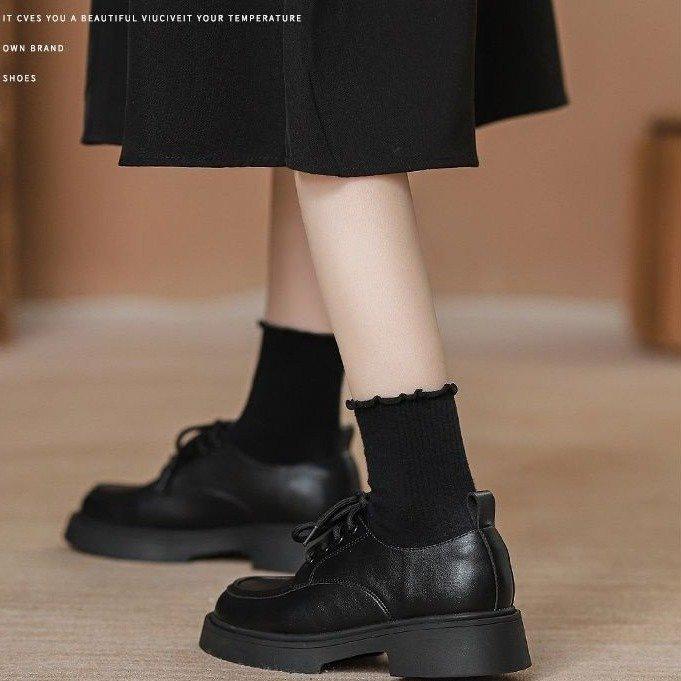 British Style Small Leather Shoes Women's Skirt 2025 Autumn New Muffin Platform Heightening Loafers Mary Jane Single Shoes