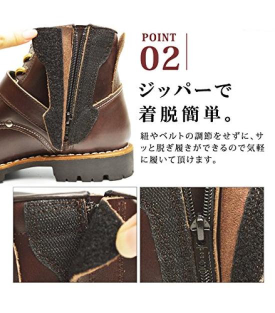 AV2931 TIGER Biker Style Mid Boots CRAZY HORSE [Avirex] US7.5 (Approx. 25.5cm)