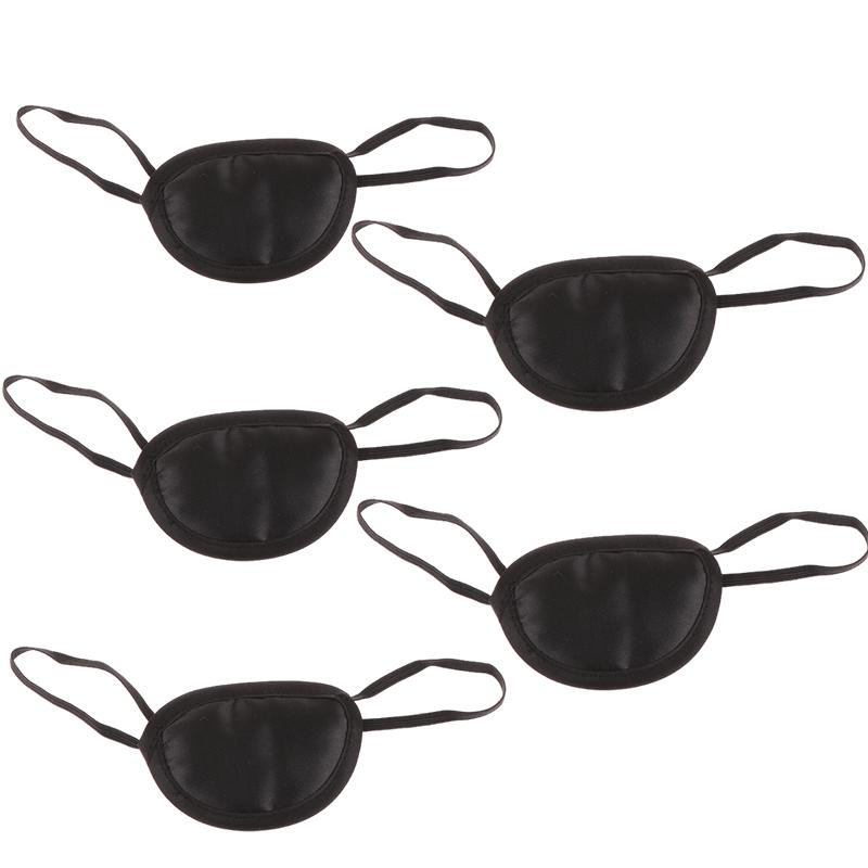 1/2/3/5pcs Pirate Eye Patch Eye Covers For Sleeping Adjustable Eye Patch Black Eye Patch Eye Patch For Strabismus