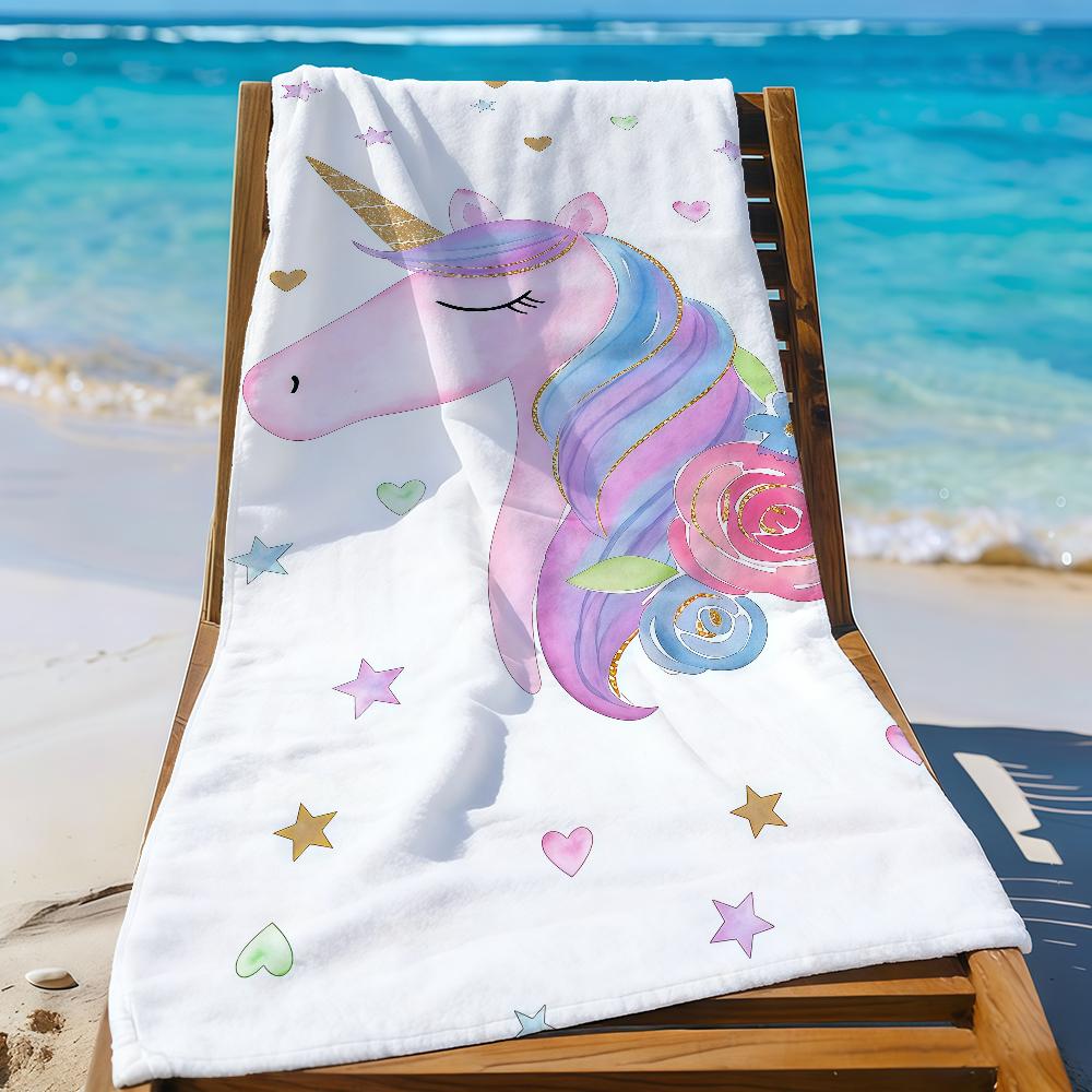 Cute Unicorn Towel Quick Drying Beach Towels Are Suitable For Swimming Pools Camping Yoga And The Gym