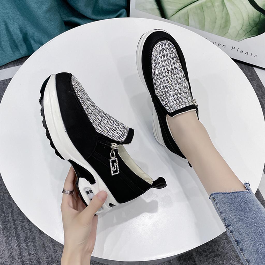 Running Sport Shoes  Thick Bottom Crystal  Casual Shoes