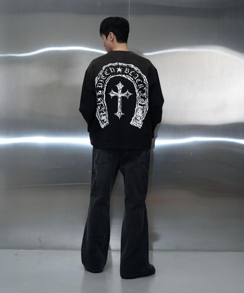 Pichibeullaeg Destroyed Damage Jeans (Washed Black)