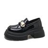 Black Platform British Style Small Leather Shoes Women's 2025 Spring New Retro Versatile One-pedal Loafers Mary Jane