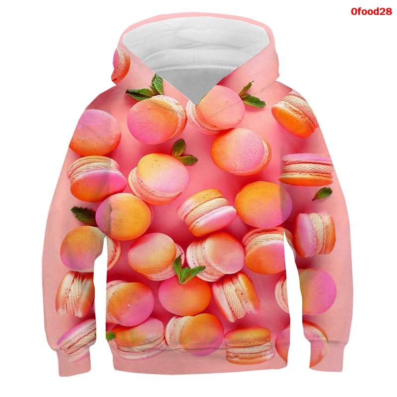 3D Print Funny Food Tops Candy Macaron Girls Boys Hoodies Kids Hooded Sweatshirts Teens Clothes 2021 Children Nutella Pullovers