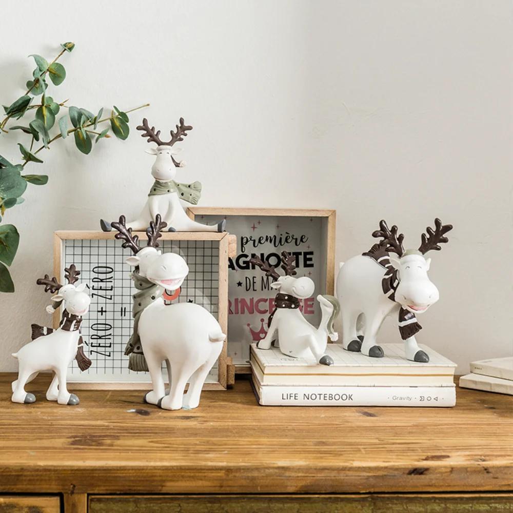 Resin Deer Small Ornaments Children'S Room Desktop Cute Decorations Cake Shop Partition Personalised Ornaments Ins Creative