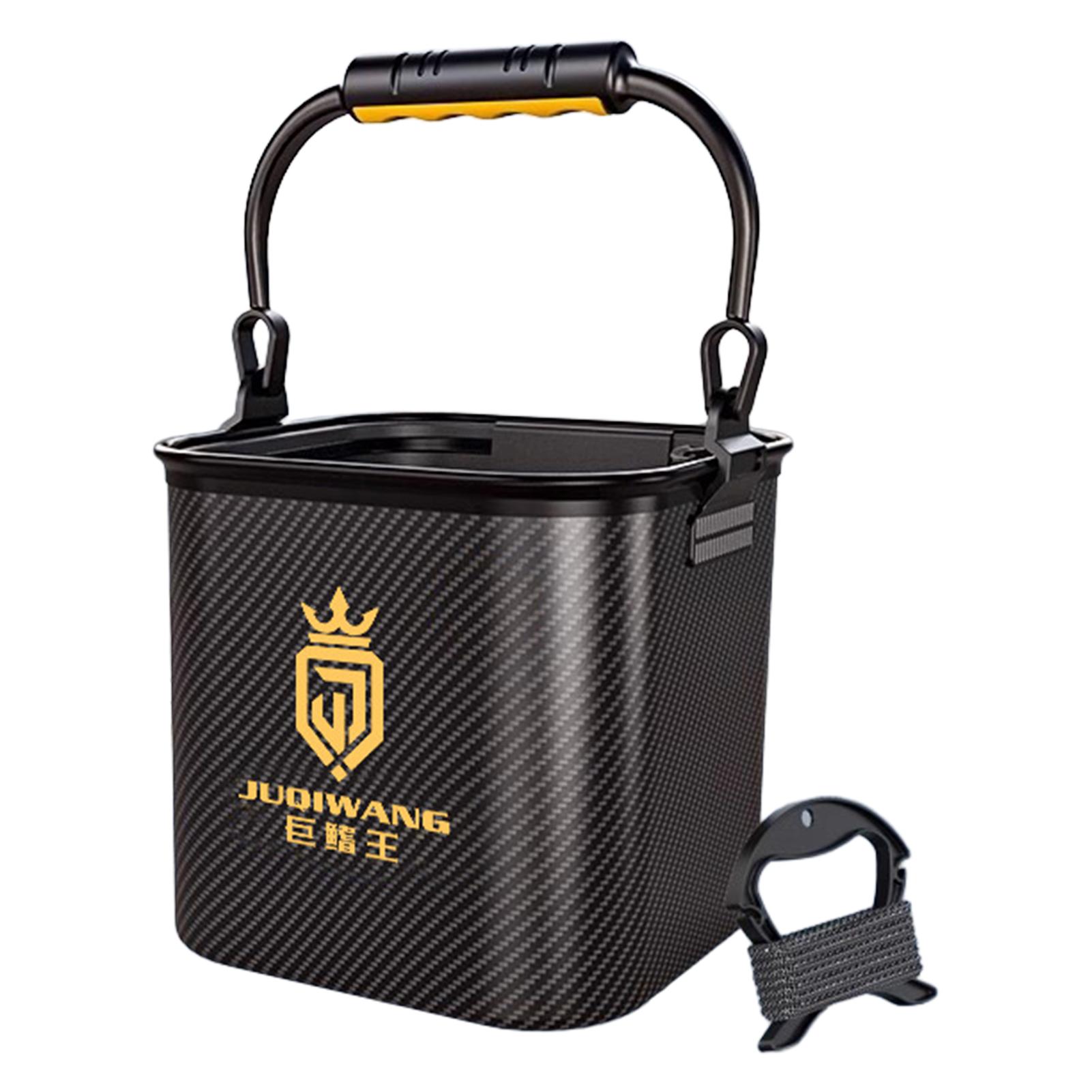 

Складное рыболовное ведро 13 л Портативный контейнер для живой рыбы с ручкой для рыбалки на открытом воздухе на окуня, форель Водонепроницаемая ткань Оксфорд