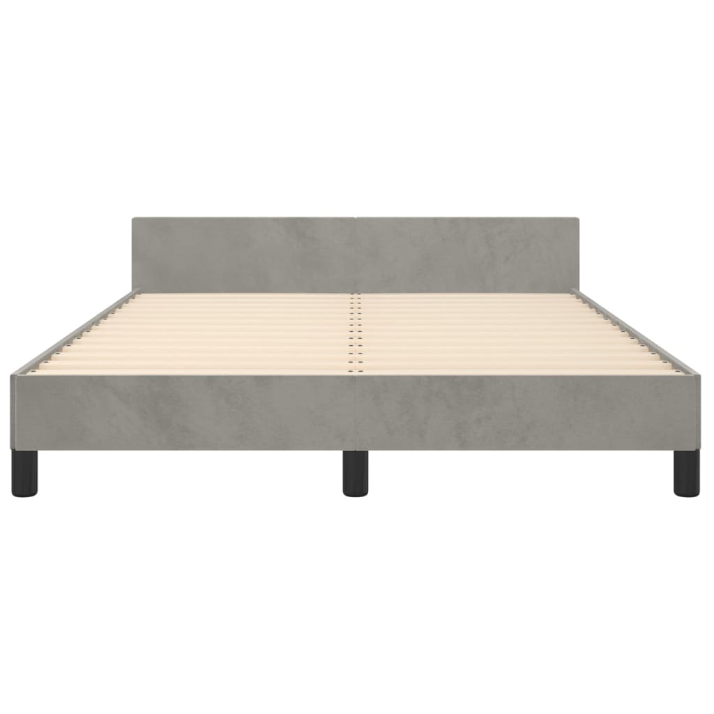 Bed Frame without Mattress Light Grey 140 x 190 cm Velvet