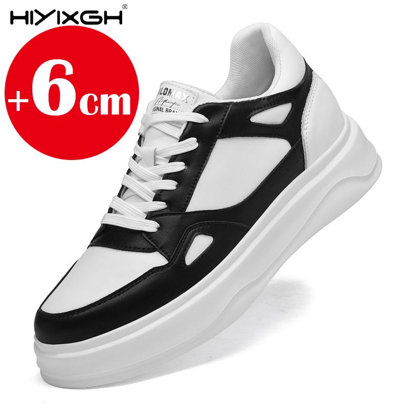 

Мужские туфли на платформе из коровьей кожи, увеличивающие рост на 6 см, летние дышащие кроссовки из сетки и кожи, модные удобные лоферы 36