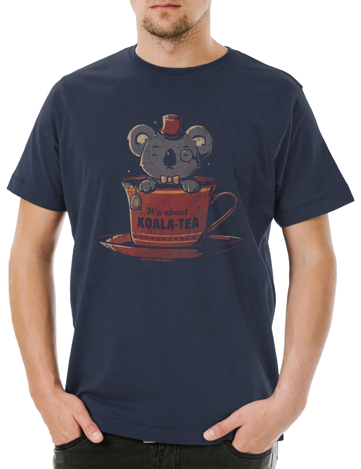 Koala Tea Mens T-Shirt Mens Womens Tees Top Tee Tea Drinker Teacup Bear Koala Bear Cute Teatime 4XL