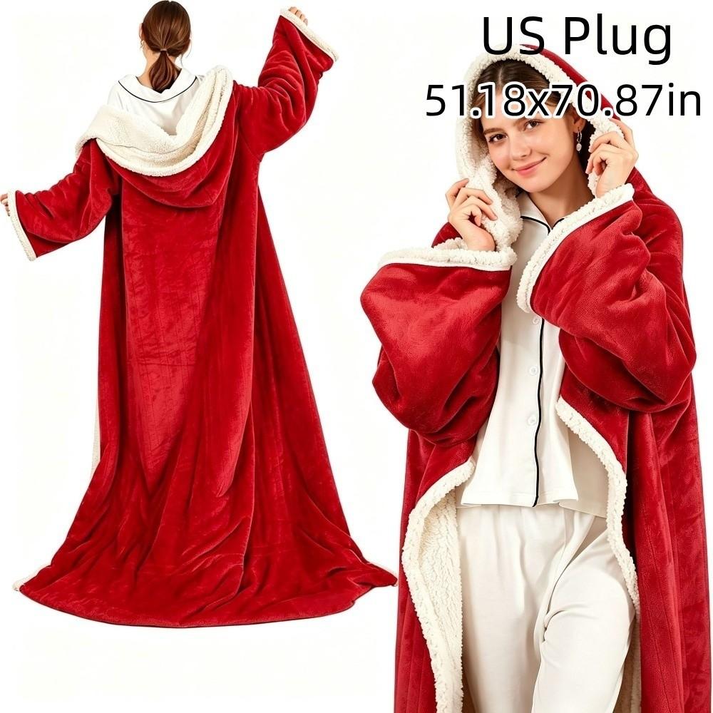6-8 Heat Levels Electric Wearable Heated Blanket Constant Temperature Hooded Heated Wrap Bedroom