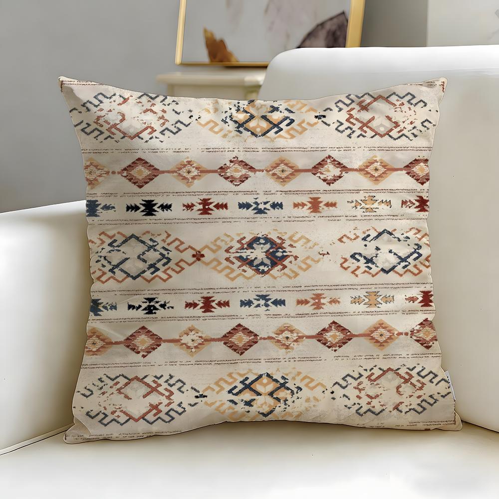 Geometric Patterns Cushion Cover Soft  EasyWash Pillow Case  Versatile for Couch Bed Travel and Office