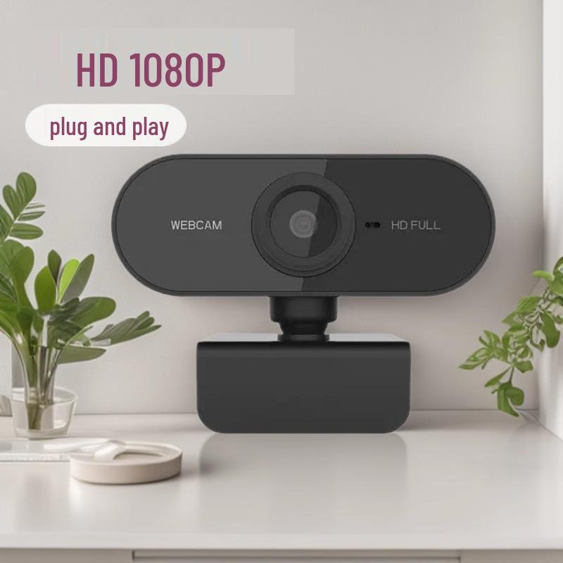 USB Plug-and-Play HD Webcam with Built-in Microphone for Video Conferencing