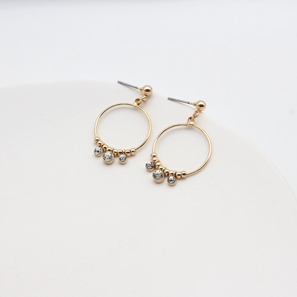 Heart Pendant Earrings Gold Crystal Glass Acrylic Beads Cute Pink Peach Earring Hoop Ear Circle Sweet Ring Beaded Vintage 35