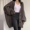 Autumn and Winter Cardigan Sweater Coat Women Knitted Jackets Female Long Sleeve V-neck Loose Casual Sweaters Cardigans