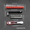 36 Teeth Right Angle Magnetic Tip Ratcheting Screwdriver with L Shape Socket Wrench and Bits Set For Tight Space Repairs