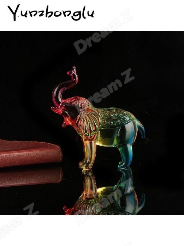 Crystal Elephant Figurine From Yunzhong Road, 8.5x7cm, Elegant Decoration