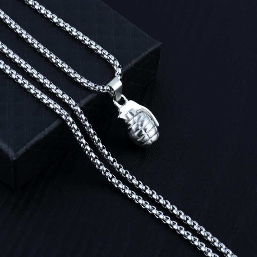 Personalized Men's Grenade Fashion Necklace Retro Punk Style Men's Pendant