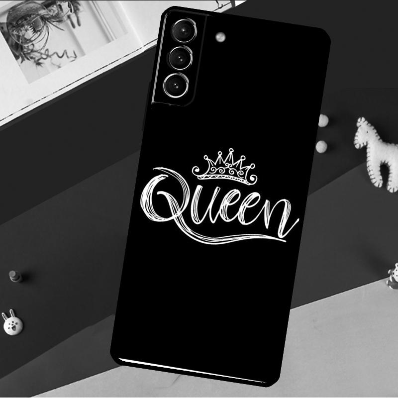 Cute King Queen Crown Funda For Samsung Galaxy S26 S25 S24 S21 S22 S23 Ultra S10 Plus S20 FE S25 FE Phone Case