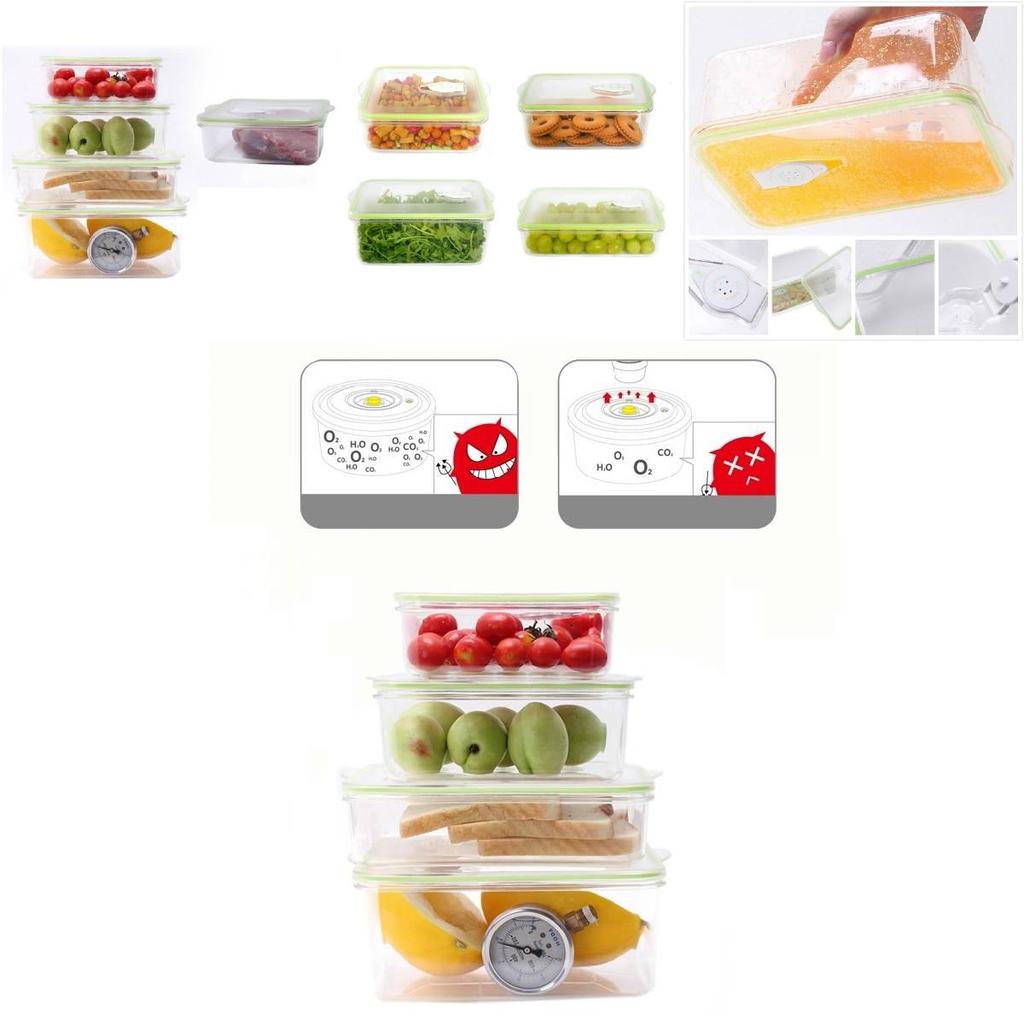 Spacious Square Vacuum Food Storage Container Perfect For Fridge Or Pantry