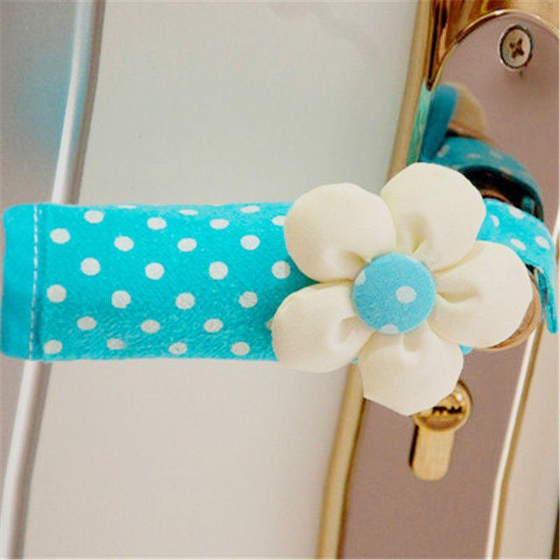 

Антистатический защитный чехол для дверной ручки Пасторальная ткань Защита от столкновений Подлокотник защитный чехол для внутренней дверной ручки Одинарная цена Blue dots (single)