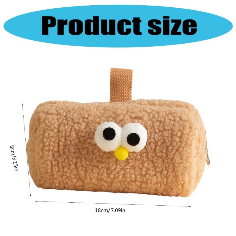 Cartoon Furry Pencil Pouches Plush Pen Pencil Storage Bag Pen Organizers Large Capacity Pencil Bag Travel Makeup Bag