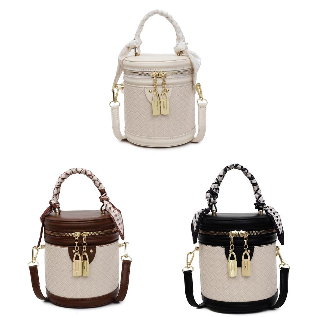 Pu Water Bucket Bag For Women With Quilted Design And Zipper Closure For Daily Use