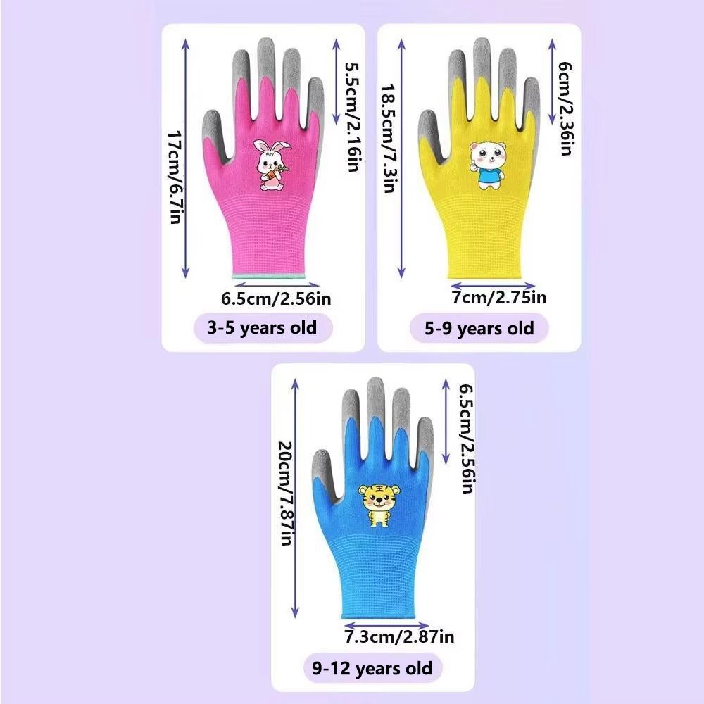 Breathable Kids Garden Gloves Latex Coated Children Protective Gloves Garden Work Gloves  For Kids