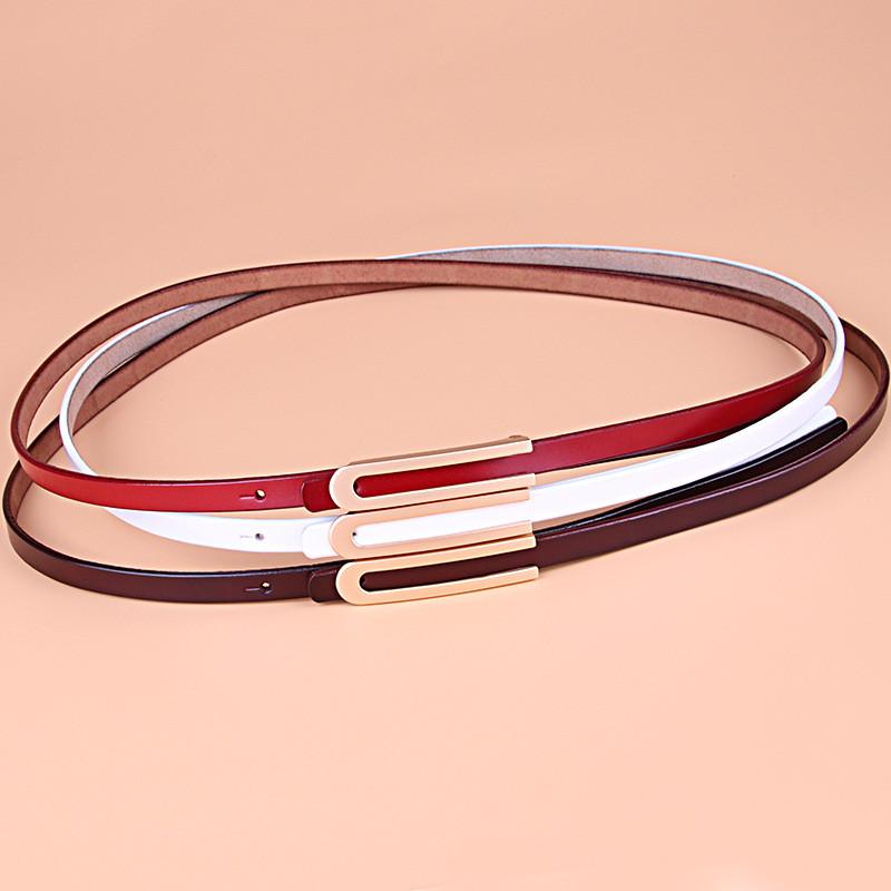 Genuine Leather Slim Waist Belt For Women With Metal Clasp Suitable For Business And Everyday Outfits