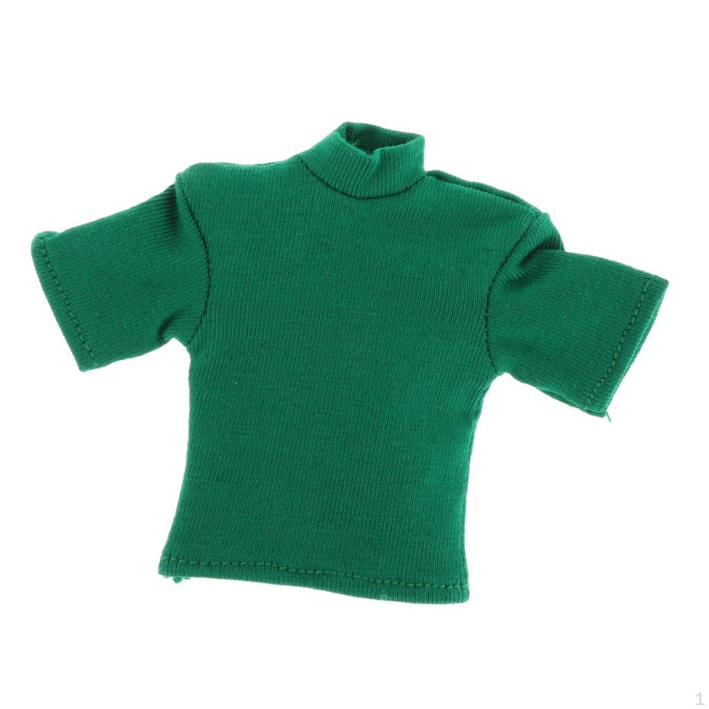 1/12 Men T Shirt Miniature Outfits Loose Short Sleeves, Mini Clothing, Handmade Doll Clothes for 6in
