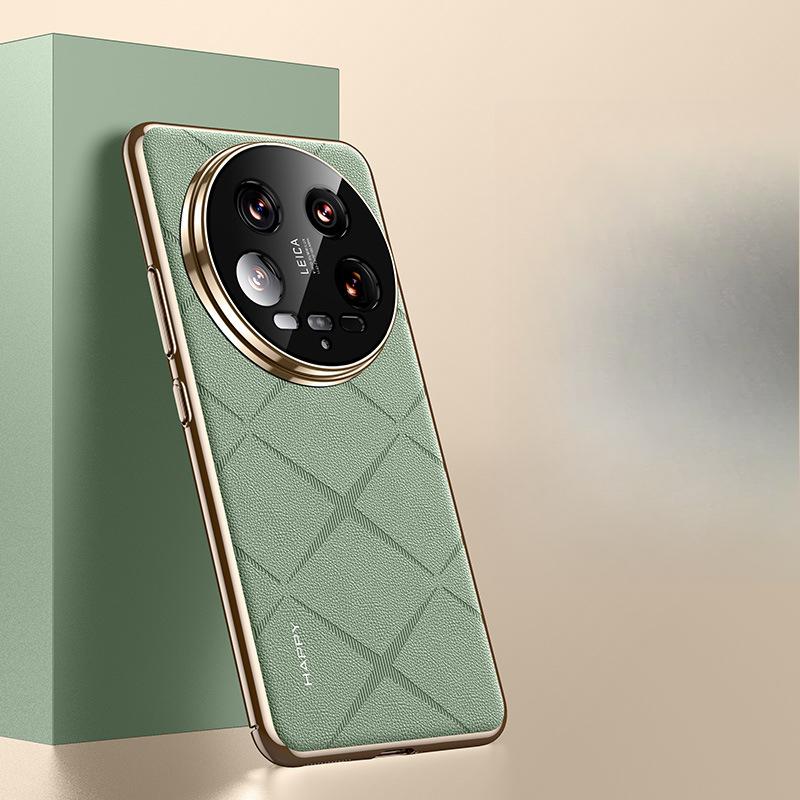 Suitable for Xiaomi 14 Phone Case, Plain Leather Mi14ultra Business Xiaomi All-Inclusive 14 Pro Ultra-thin Leather Case