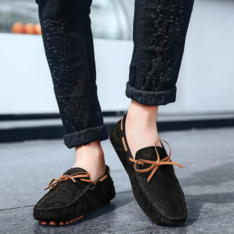 Men's Casual Shoes Suede Loafers Classic Leather Shoes Soft Driving Flats Luxury Moccasins Hot Slip on Men Shoes Plus Size 38-49