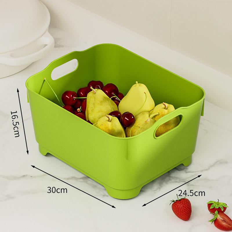 

Household Simple Portable Full Set Of Vegetable Washing Basket Kitchen Drain Basket Thickened Mobile Vegetable Washing Basket
