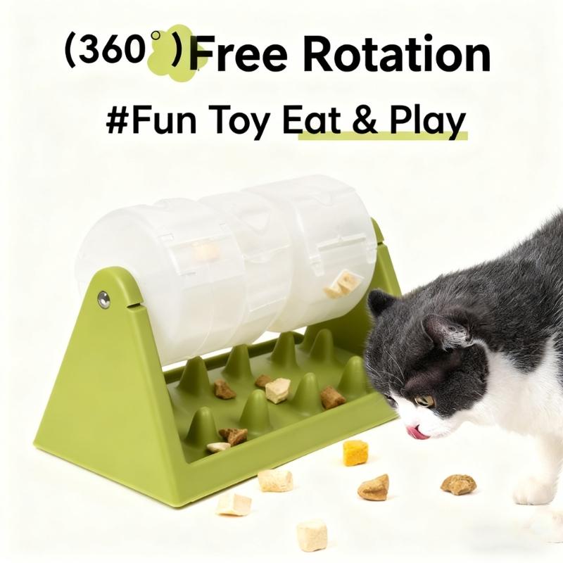 Interactive Dog Puzzle Feeder Toy Food Port Slip Resistant Base Rolling Treat Dispenser For Mental Stimulation