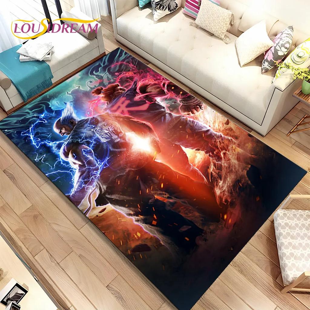 Street Fighter Retro Game Gamer Area Rug,Carpet Rug for Living Room Bedroom Sofa Doormat Decoration, Kid Play Non-slip Floor Mat