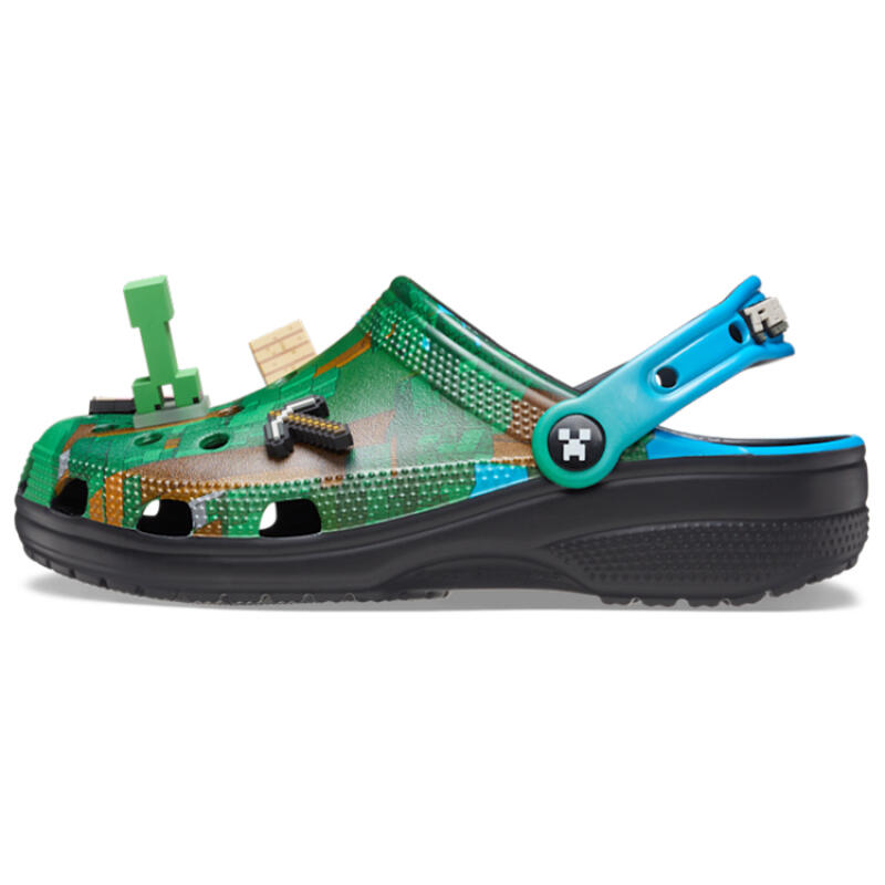 Crocs Classic clog full-length print hole shoes for men and women green blue