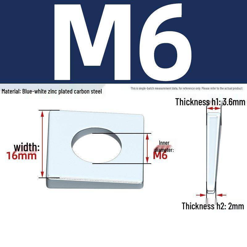 GB852 Blackened Square Bevel Washer for I-beam M6/M8/M20/M24/M30
