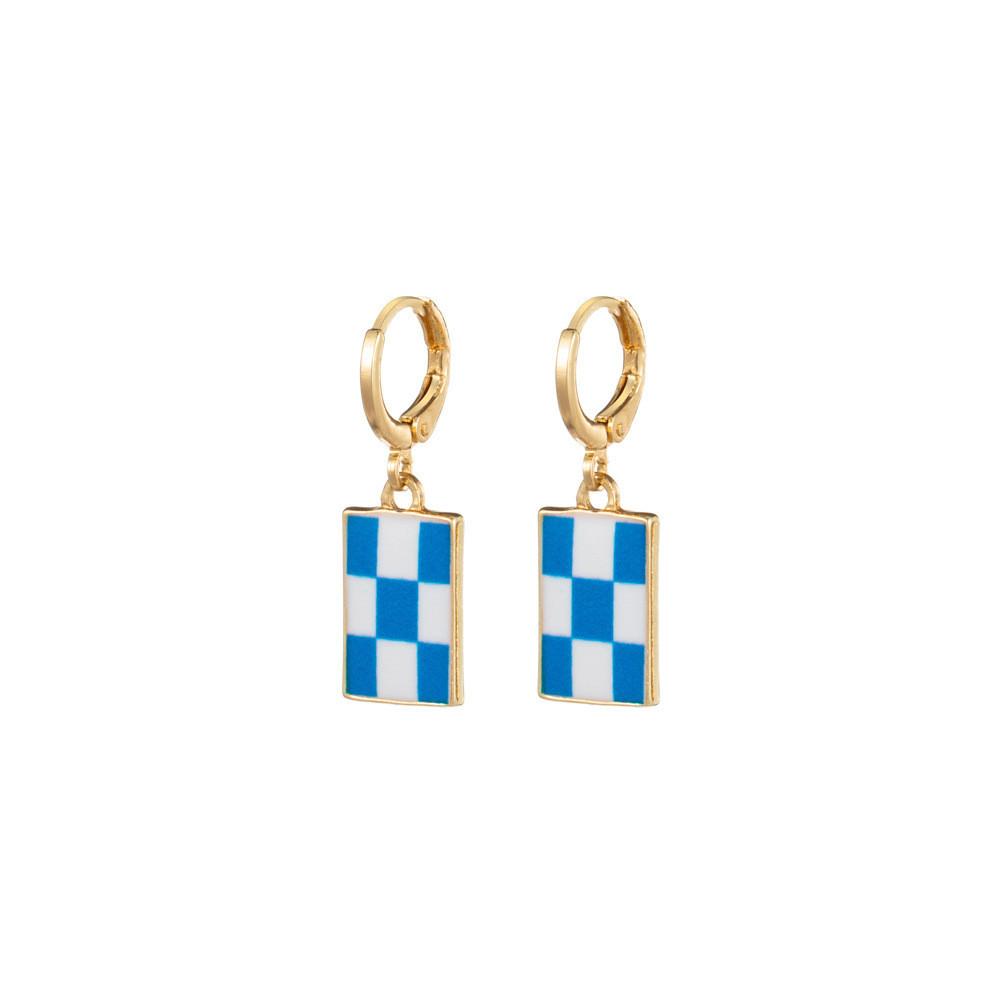 Colorful Geometric Plaid Earrings Fashionable And Trendy Design For Gifts Womens