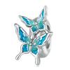 WOSTU 925 Sterling Silver Blue Butterfly Charms Paper Plane Pendant Flower Beads Fit Original Bracelet Necklace DIY Party Gift