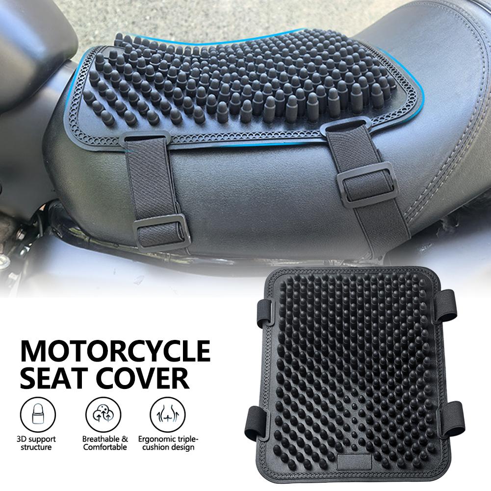 3D Miękka Silikonowa Pokrywa Poduszki Tylnego Siedziska Motocykla Oddychająca Ochrona Przeciwsłoneczna Izolacja Cieplna Pokrowiec na Podkładkę Siedziska Motocykla Uniwersalny